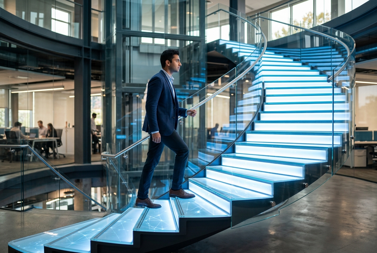 Ascending career path concept for Indian digital marketers — IElevate